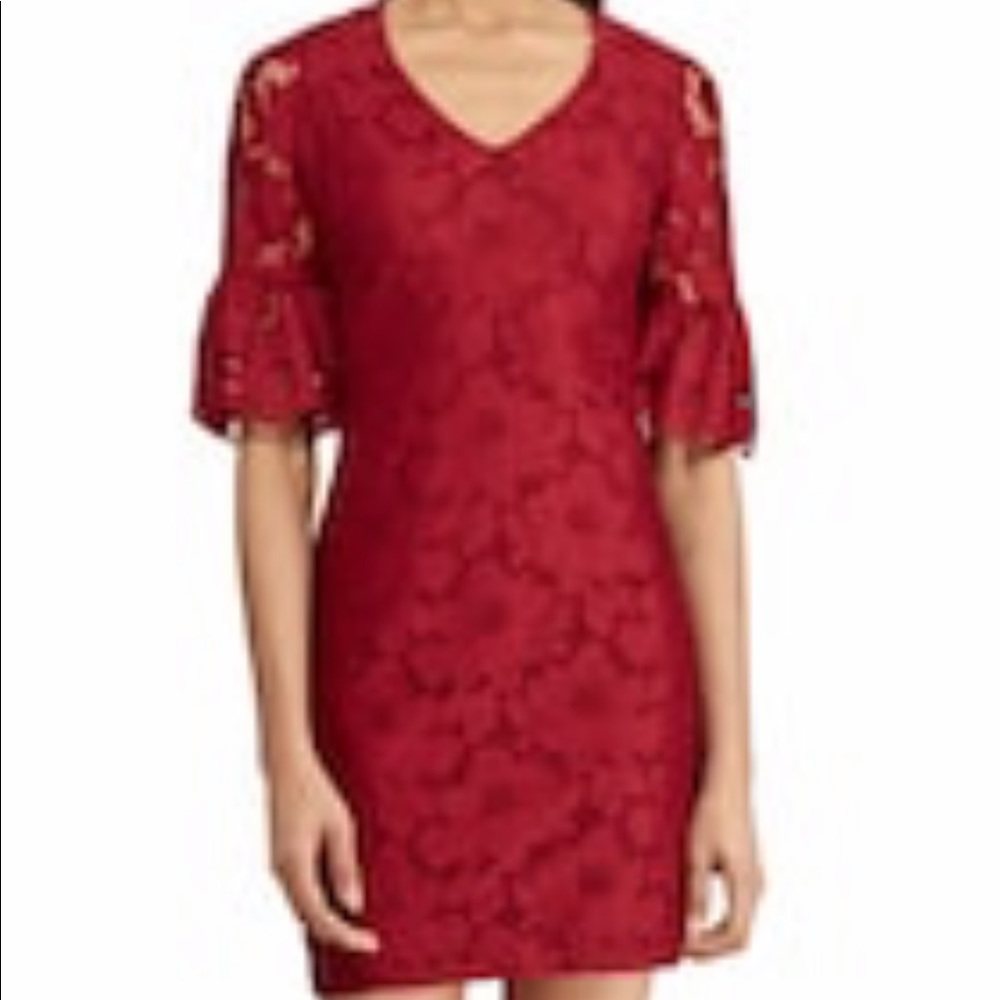 ♥️ Red Floral Lace Chaps Dress